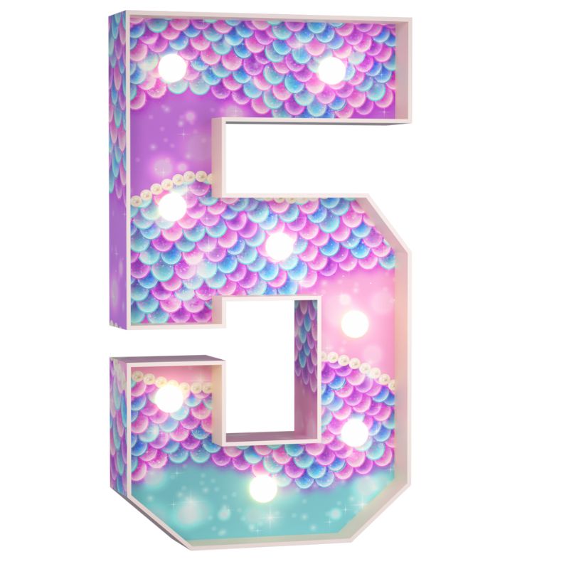 Precut Marquee Numbers DIY Kit - Mermaid