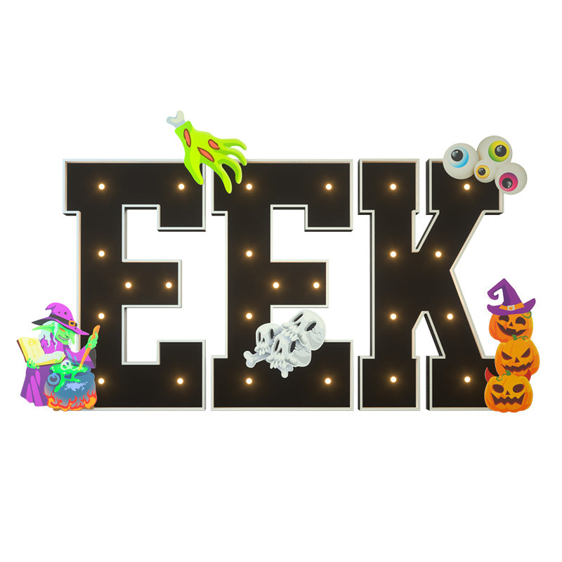 Glimmrly Halloween Precut Marquee Lights DIY Kit- EEK