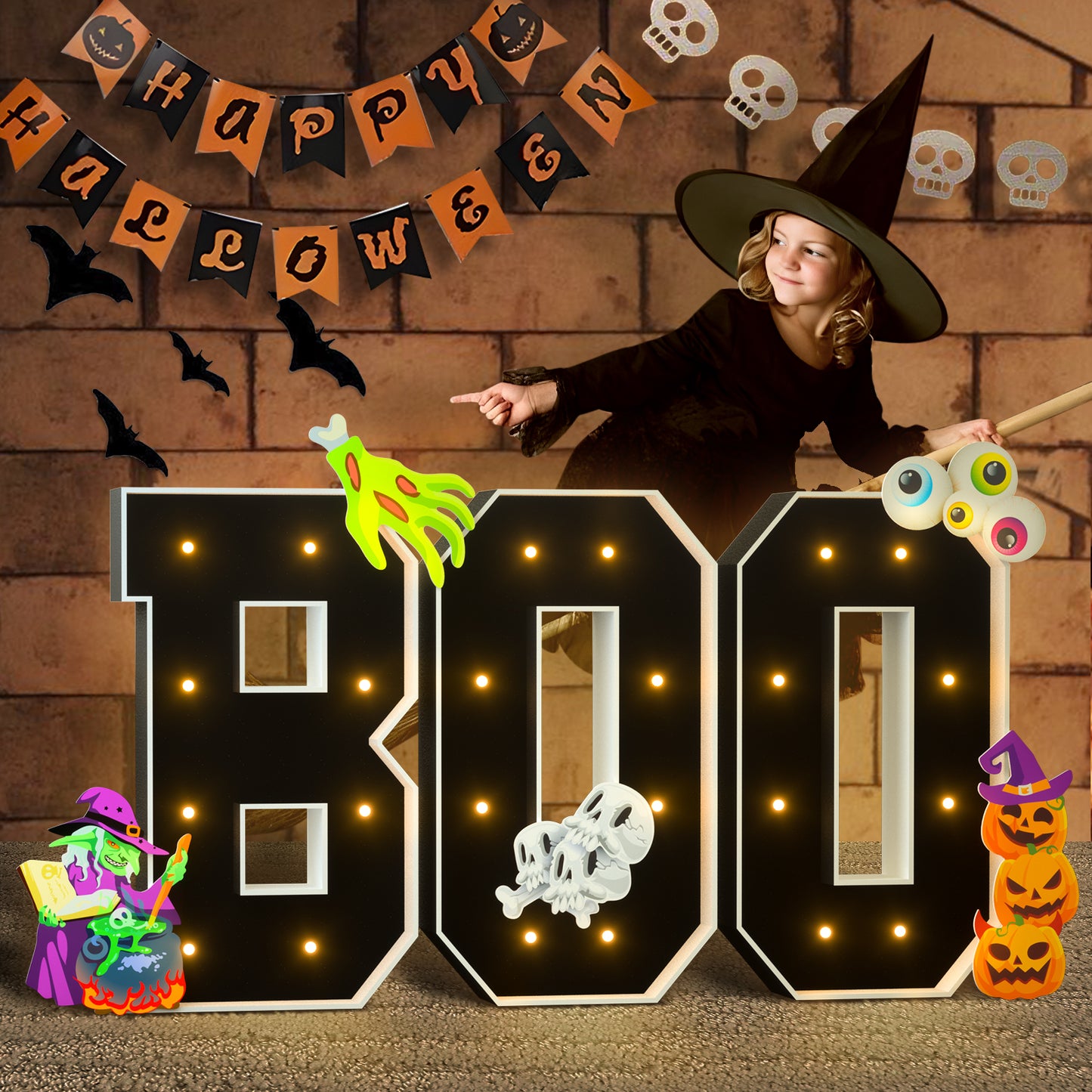 Glimmrly Halloween Precut Marquee Lights DIY Kit-BOO