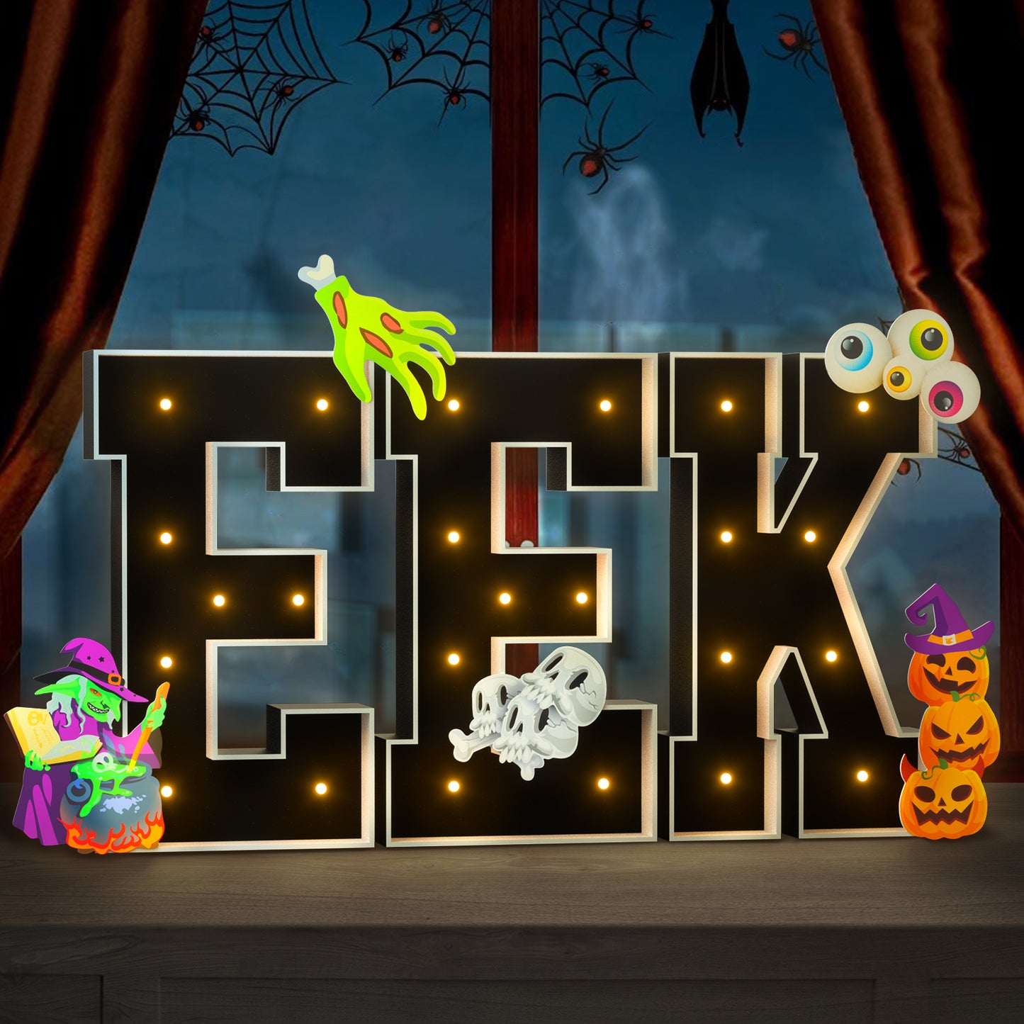 Glimmrly Halloween Precut Marquee Lights DIY Kit- EEK
