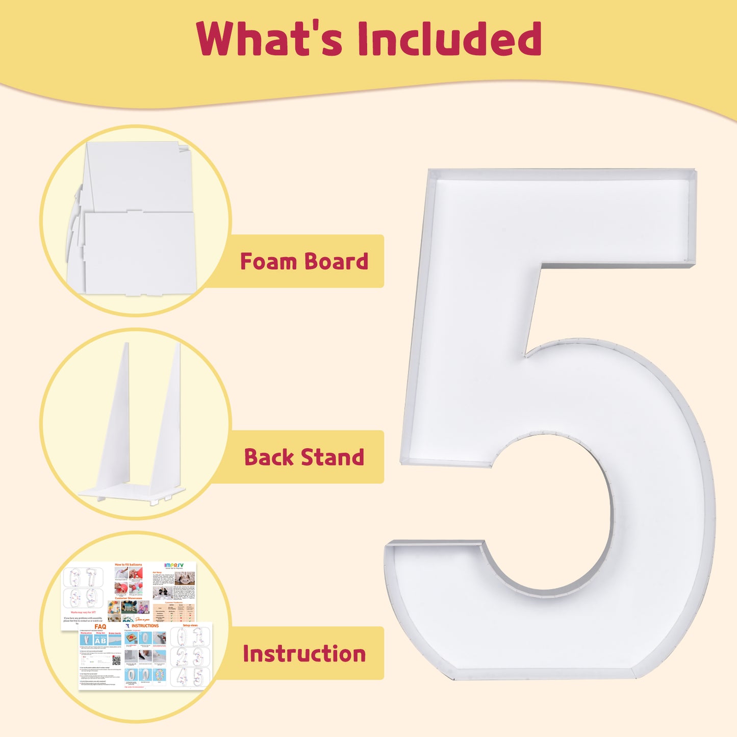 Precut Balloon Mosaic Number Frame DIY Kit