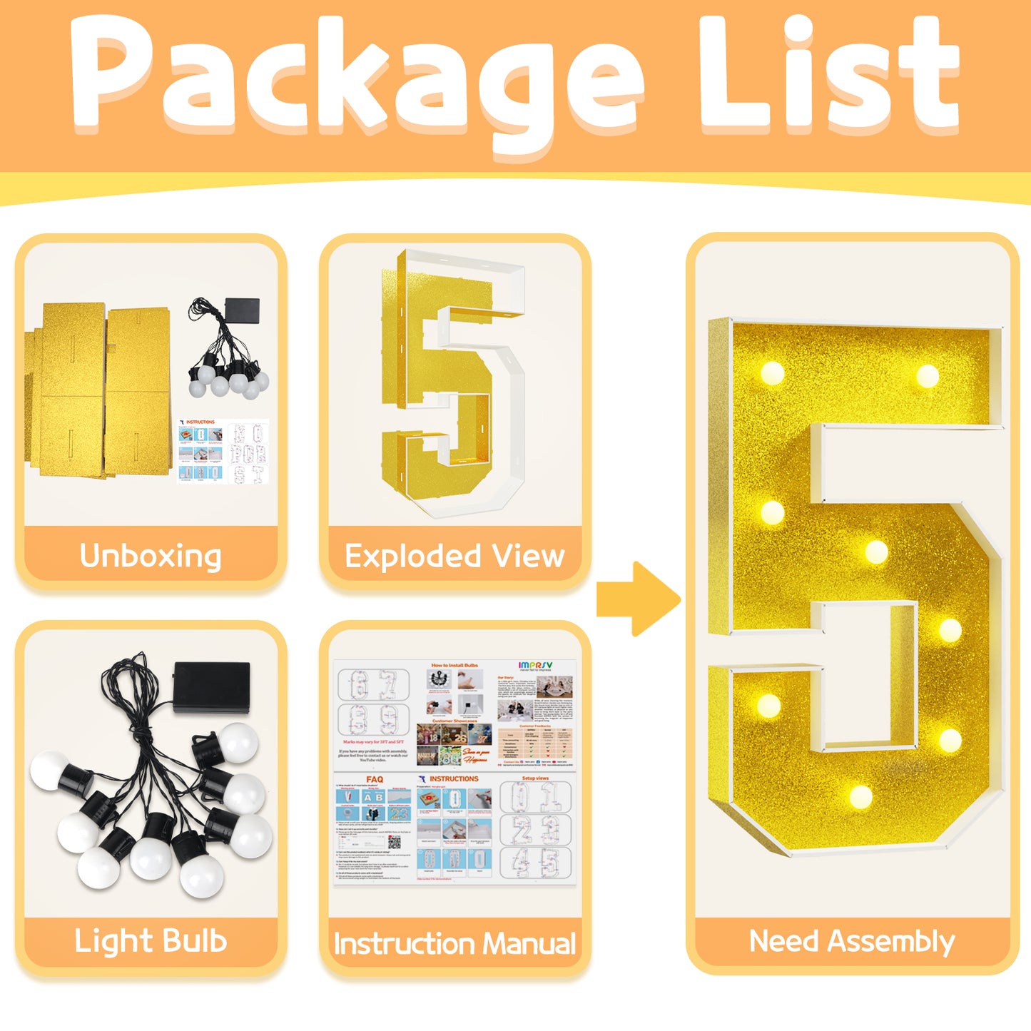 Colored Marquee Numbers / Marquee Letters DIY Kit