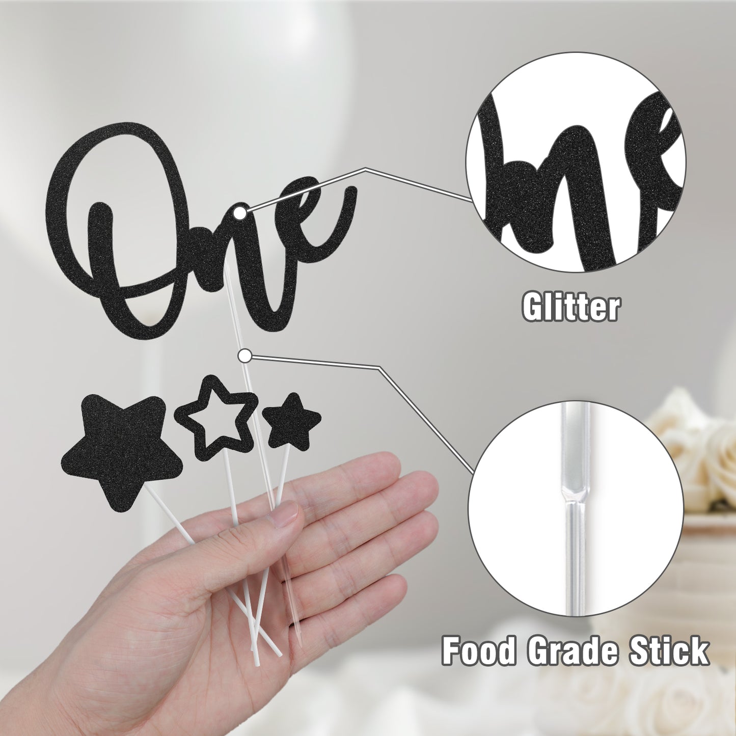 JoyMuse One Birthday Cake Topper Decoration