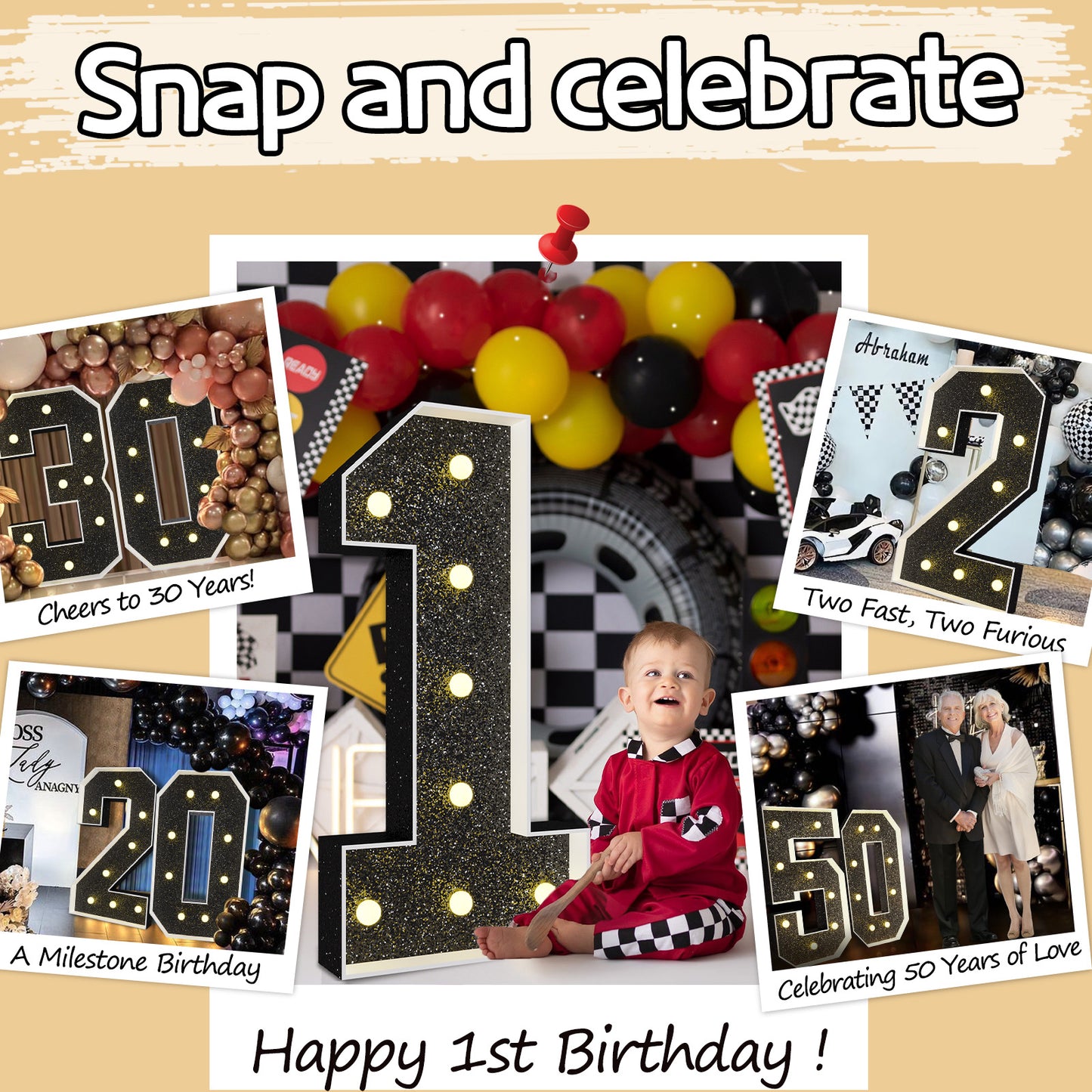 Colored Marquee Numbers / Marquee Letters DIY Kit