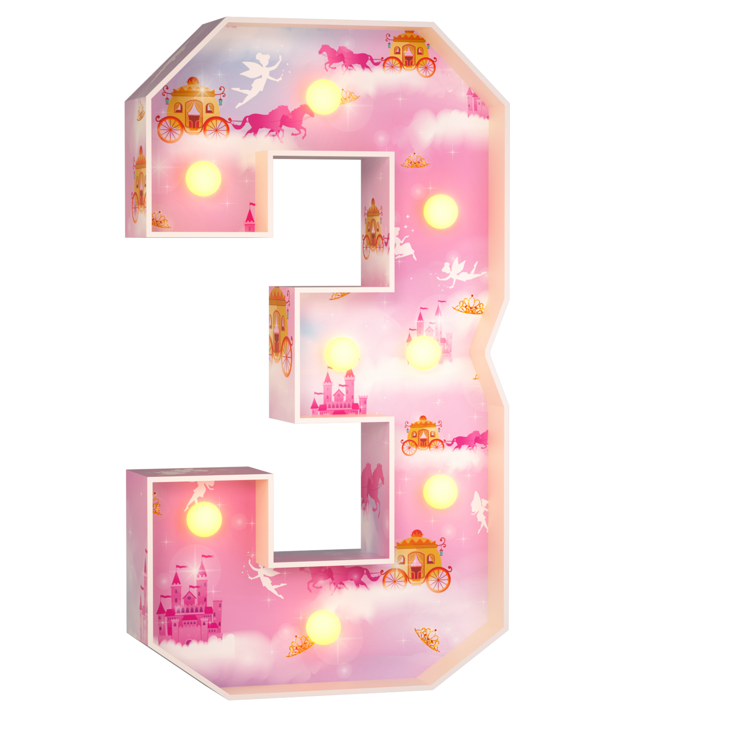 Precut Marquee Numbers DIY Kit - Princess