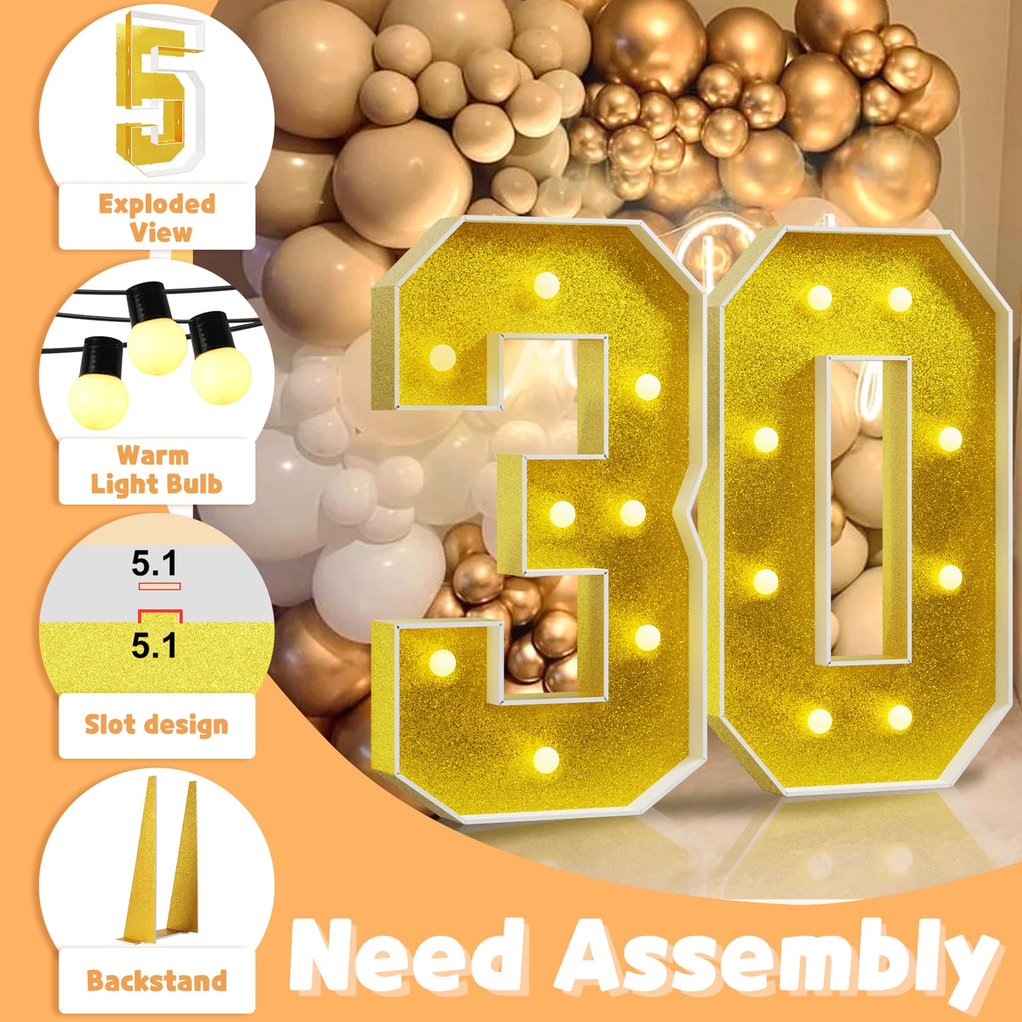 Colored Marquee Numbers / Marquee Letters DIY Kit