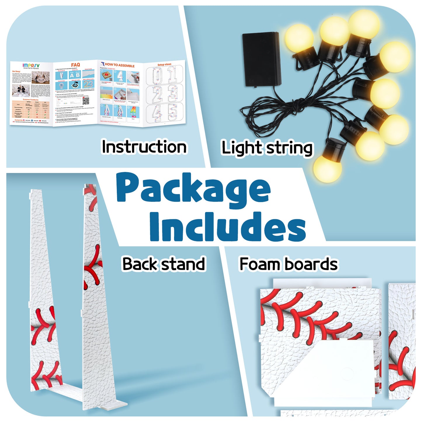 Precut Marquee Numbers DIY Kit - Baseball