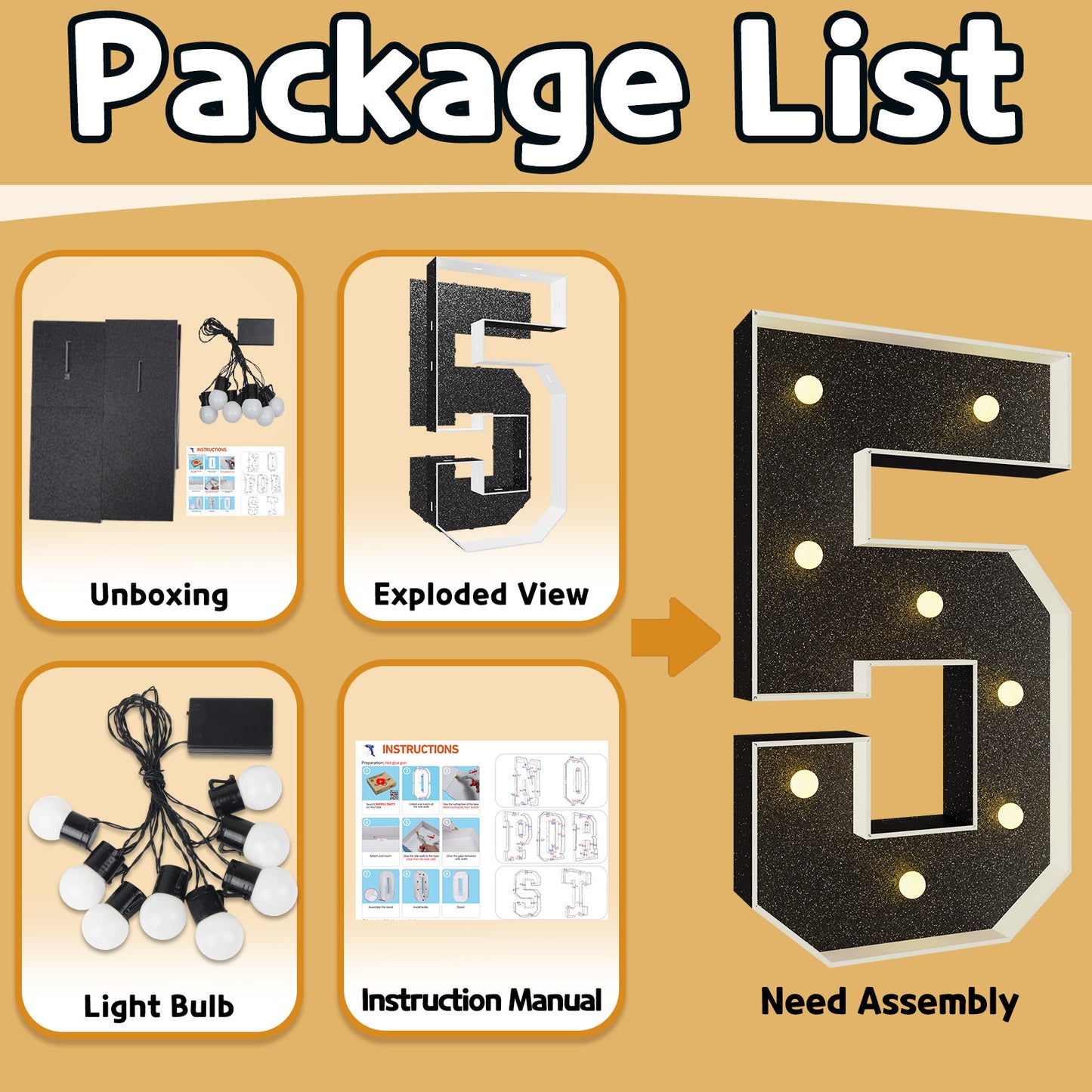 Colored Marquee Numbers / Marquee Letters DIY Kit