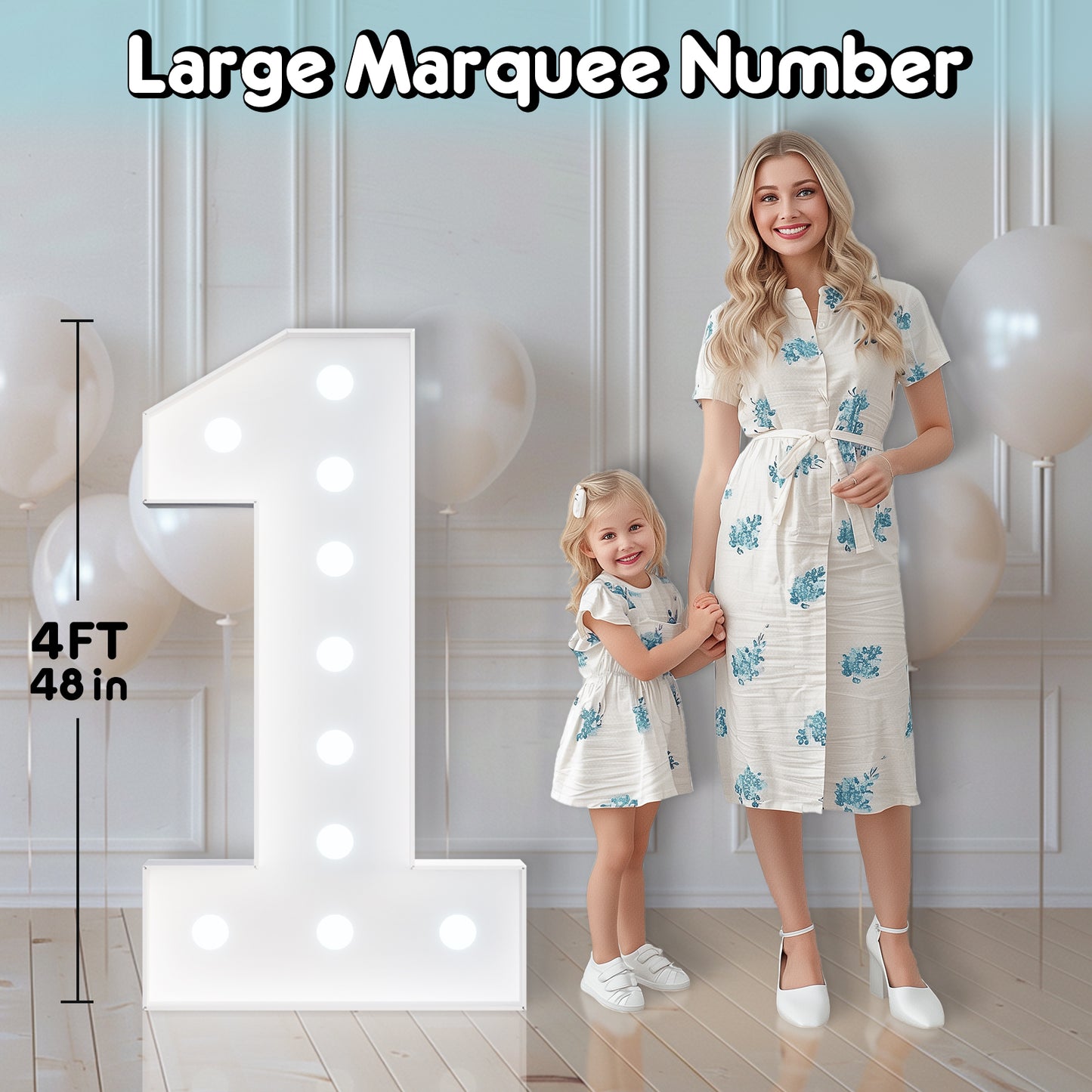 Glimmrly White Lights Marquee Numbers DIY Kit