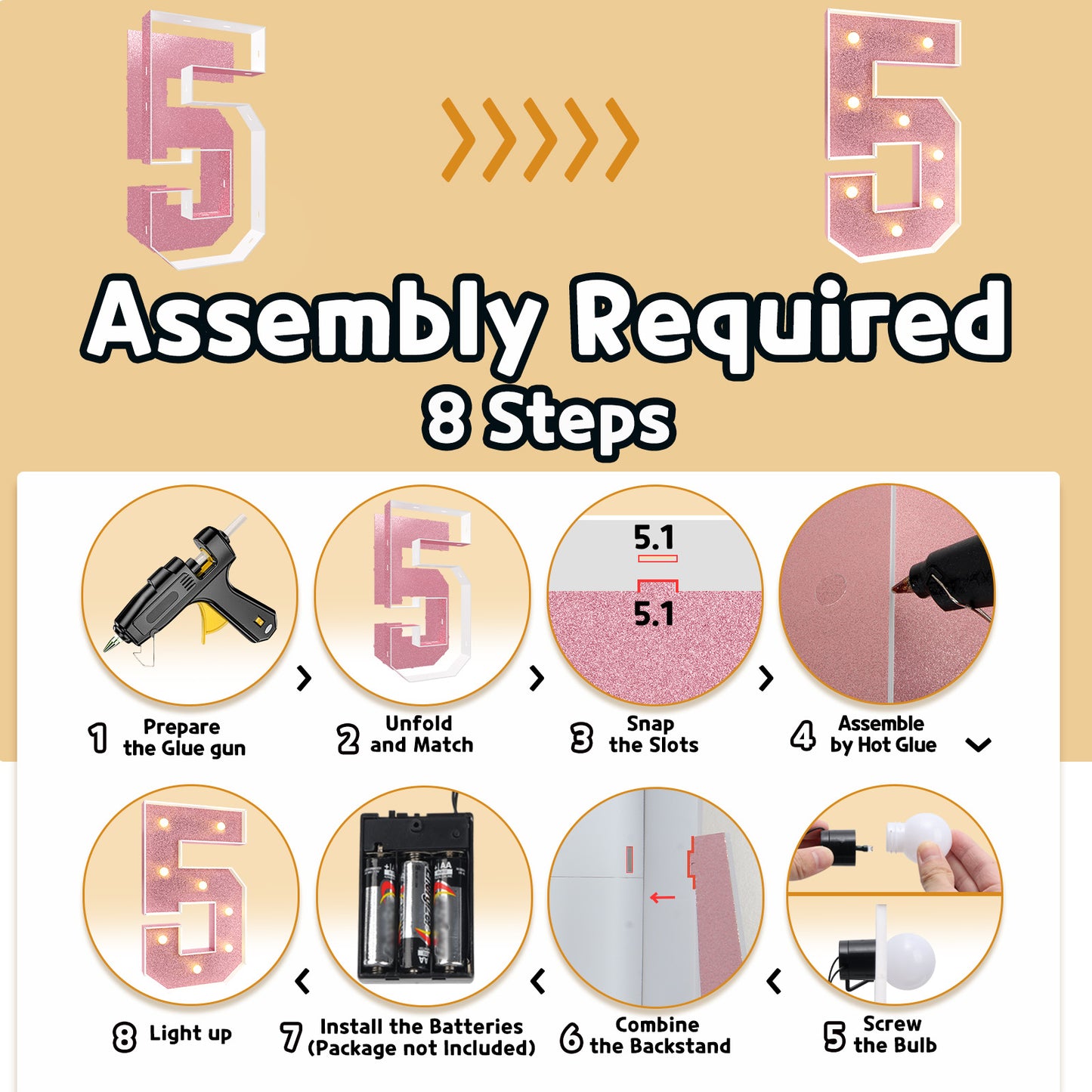 Colored Marquee Numbers / Marquee Letters DIY Kit