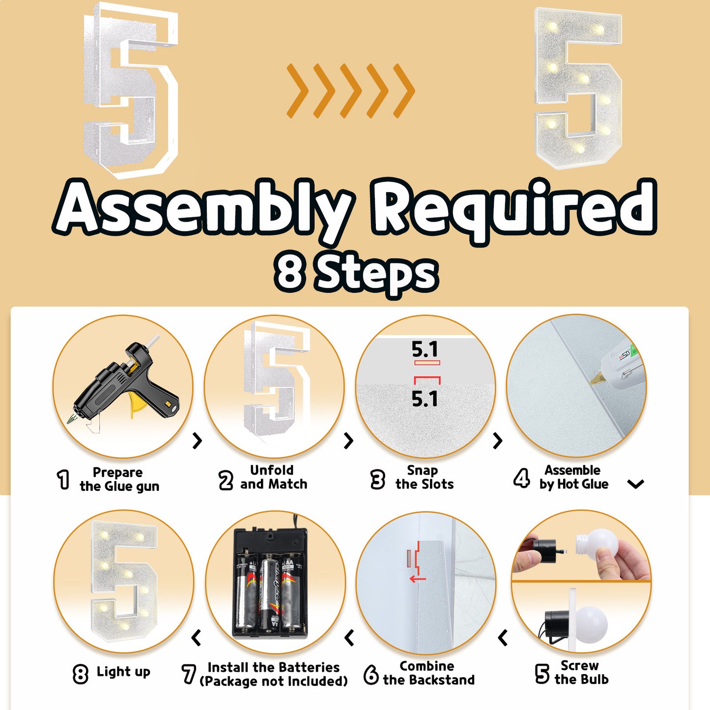Colored Marquee Numbers / Marquee Letters DIY Kit