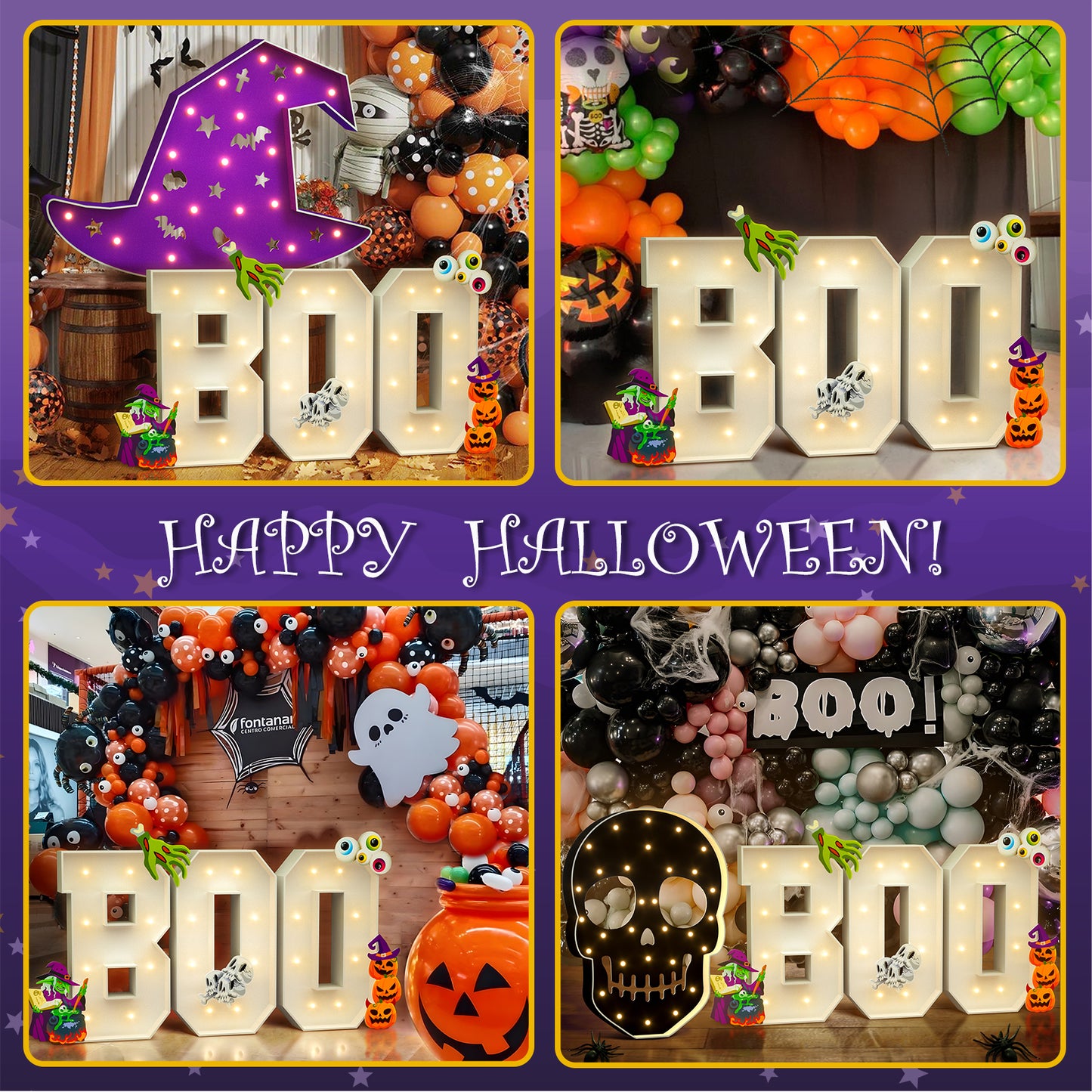 Glimmrly Halloween Precut Marquee Lights DIY Kit-BOO