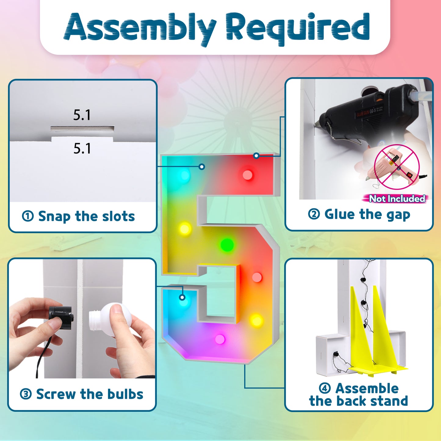 Precut Marquee Numbers DIY Kit