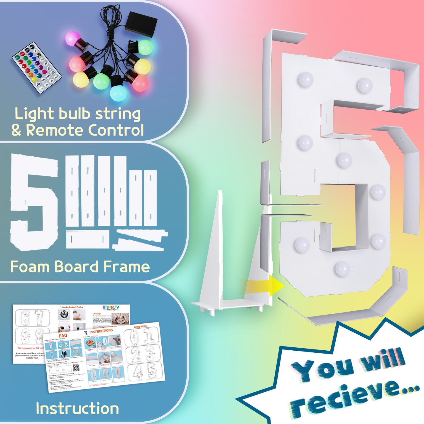 Precut Marquee Numbers DIY Kit