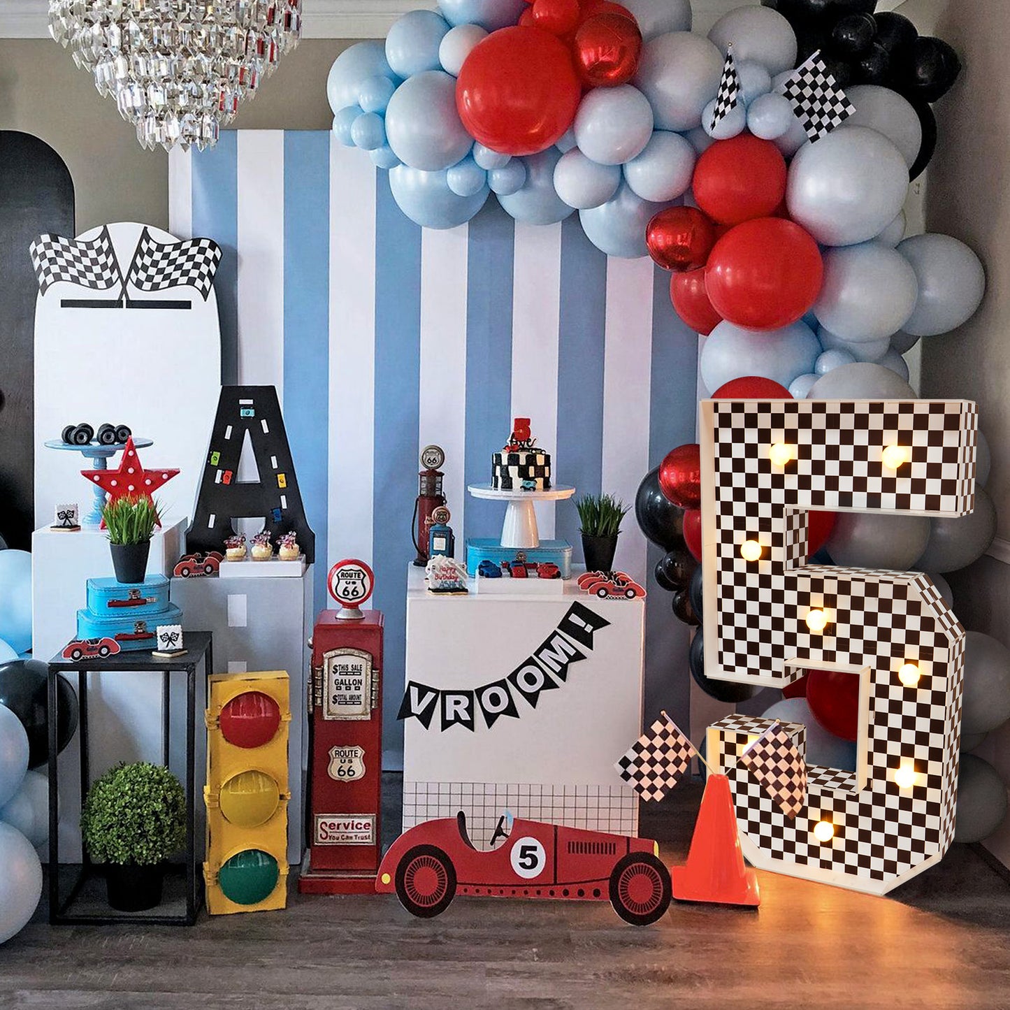Precut Marquee Numbers DIY Kit - Race Car