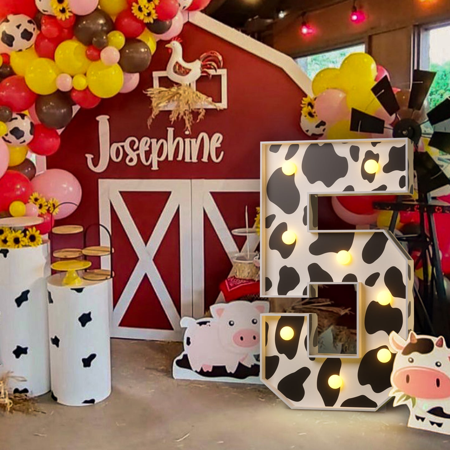 Precut Marquee Numbers DIY Kit - Cow