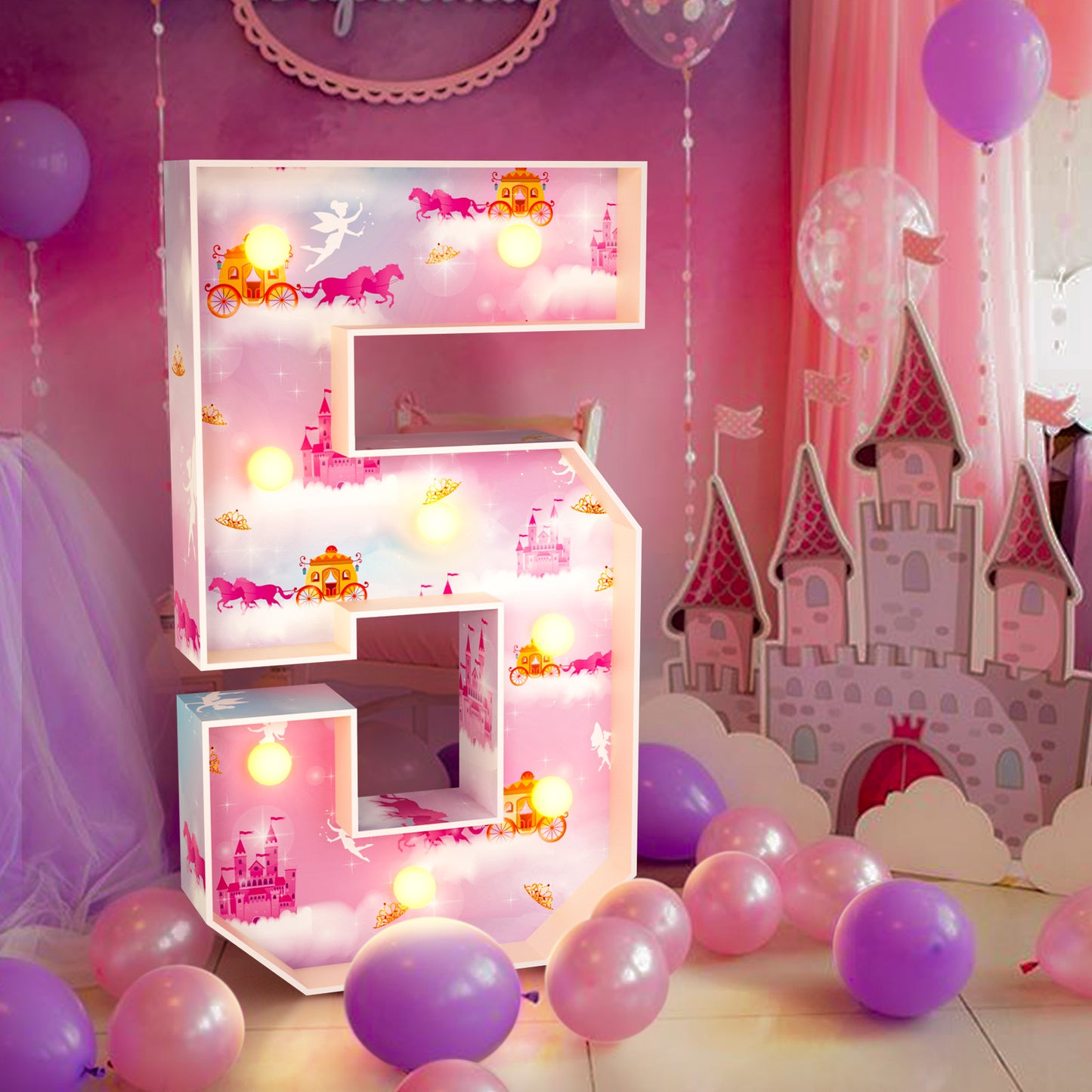 Precut Marquee Numbers DIY Kit - Princess