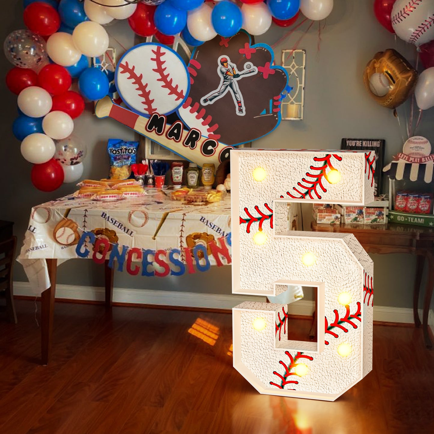 Precut Marquee Numbers DIY Kit - Baseball