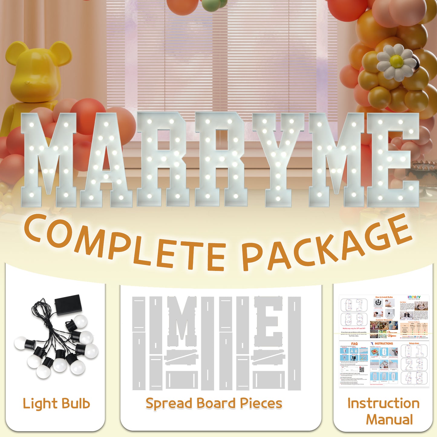 Precut Marquee Letters DIY Kit for Valentine's Day