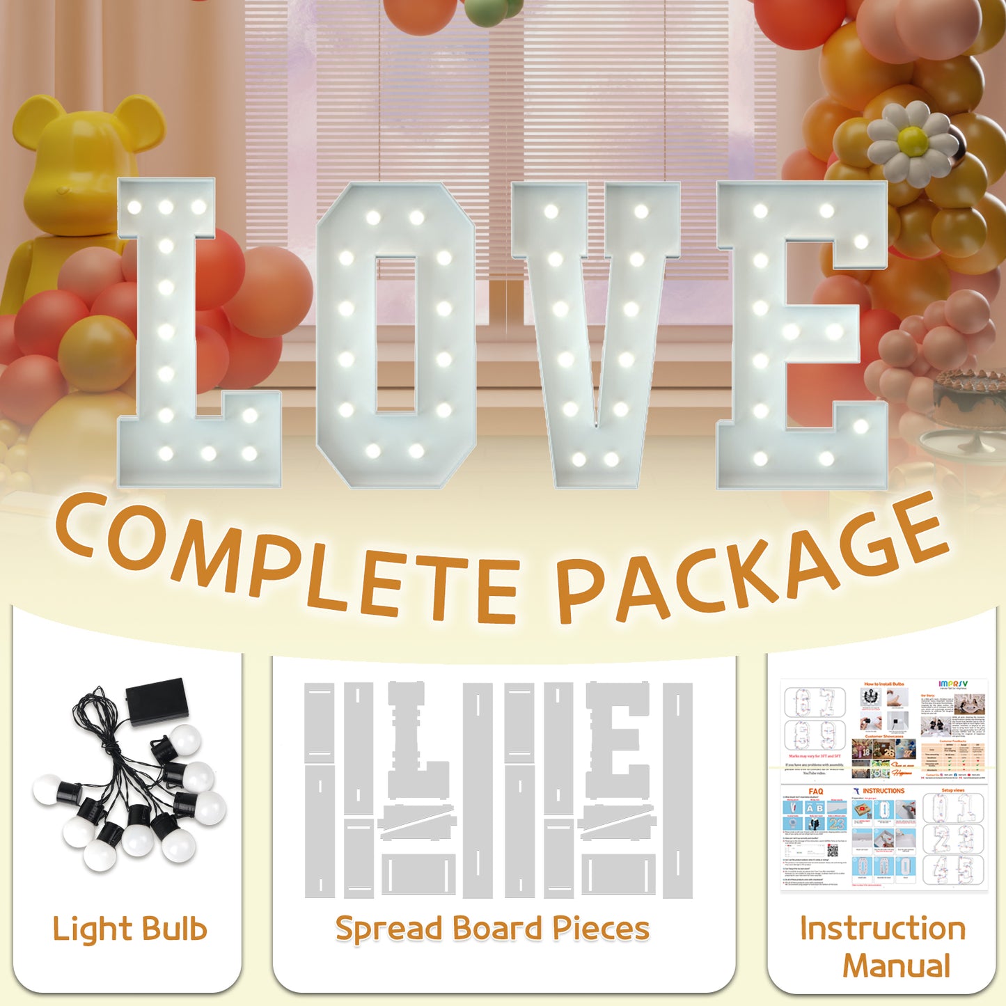 Precut Marquee Letters DIY Kit for Valentine's Day