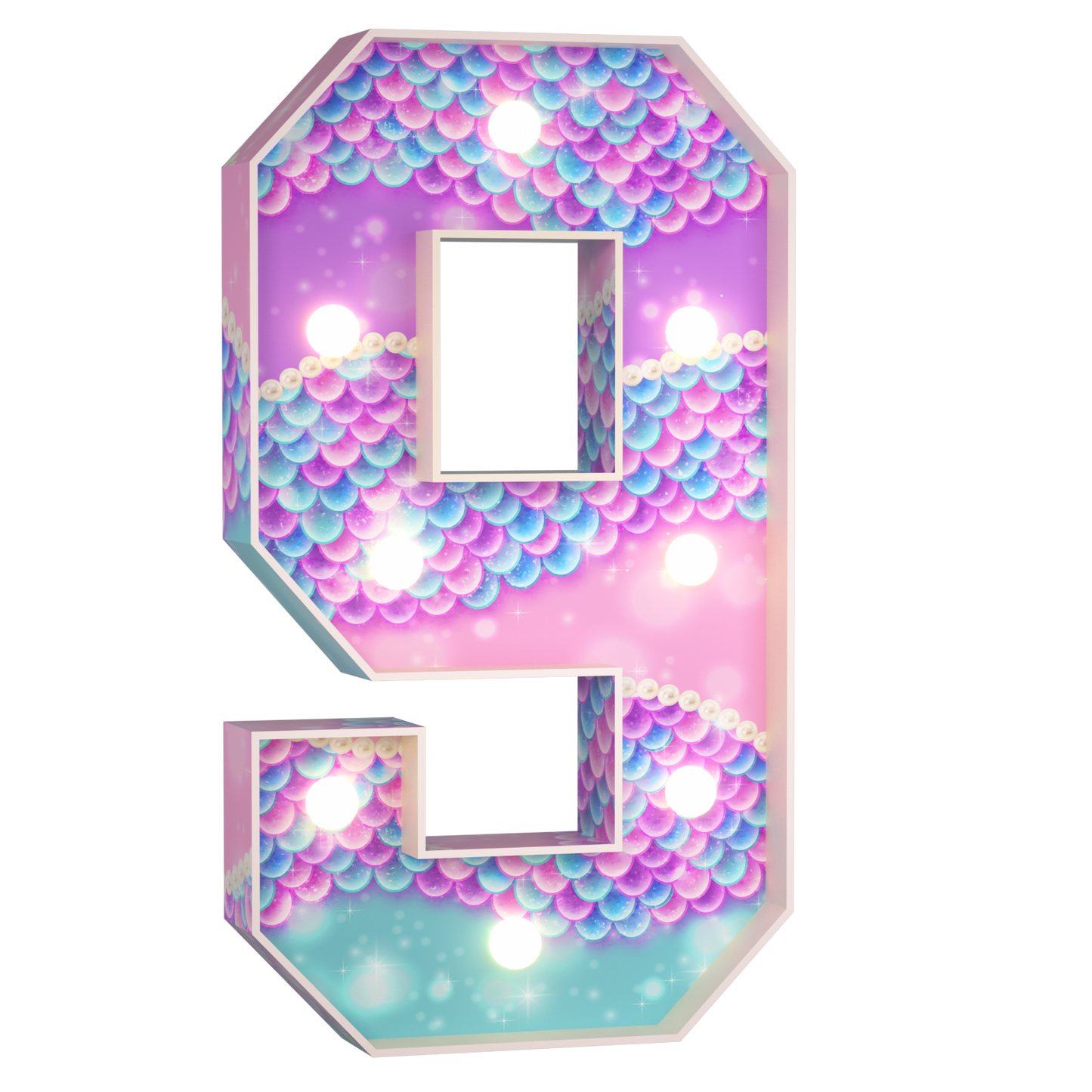 Precut Marquee Numbers DIY Kit - Mermaid