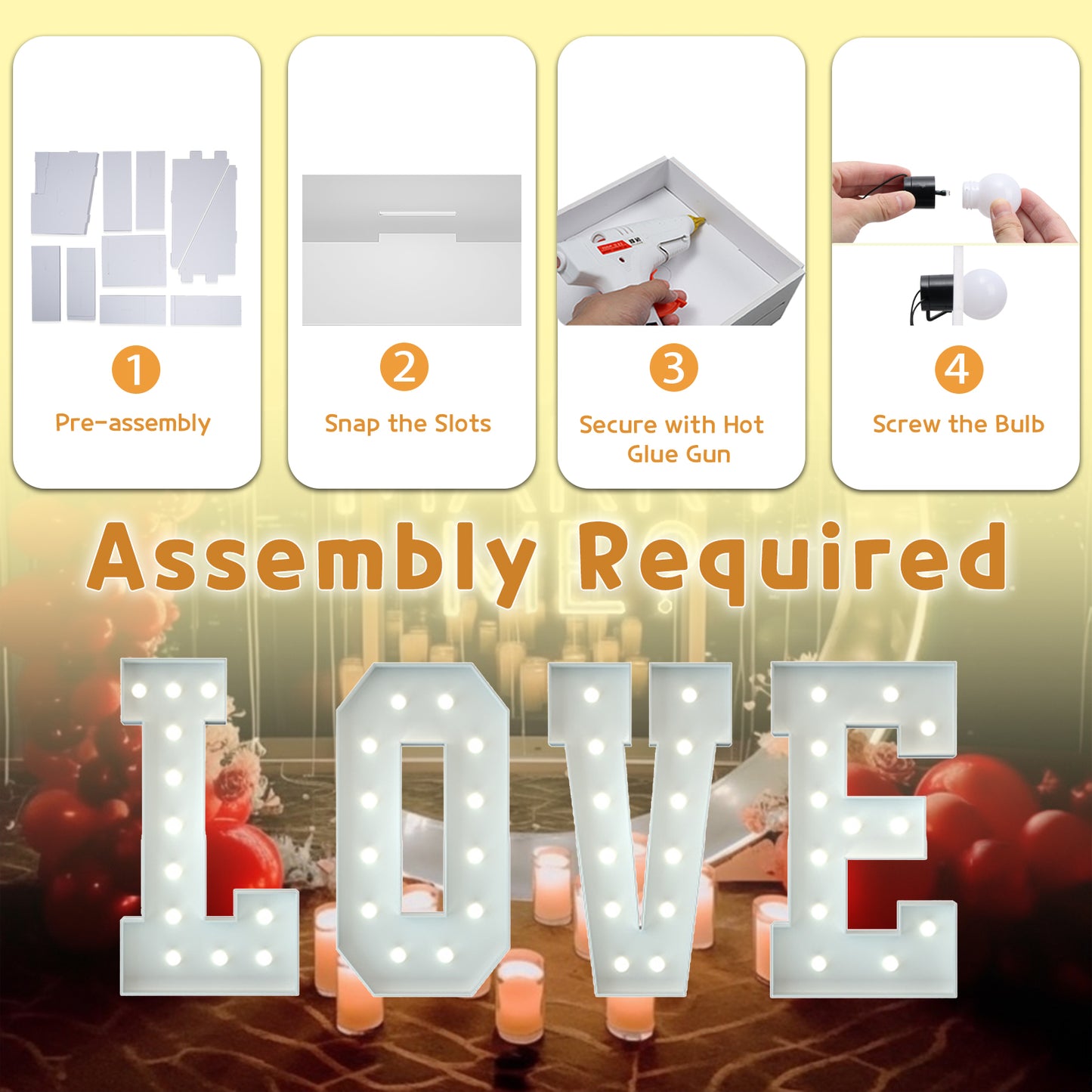 Precut Marquee Letters DIY Kit for Valentine's Day