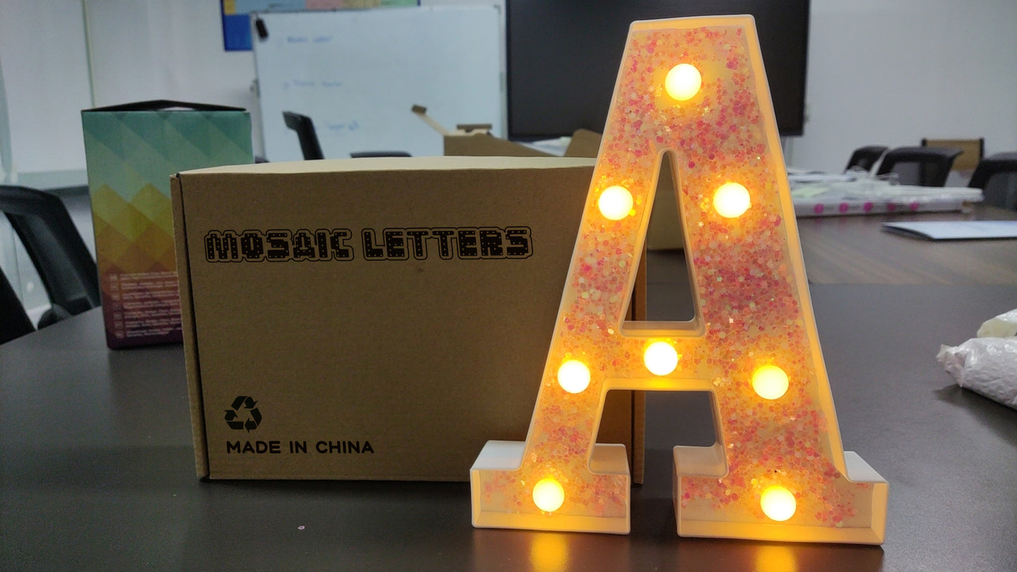 Mosaic Letters Light Up Letters Lights for Use in Illuminating Signs and Displays
