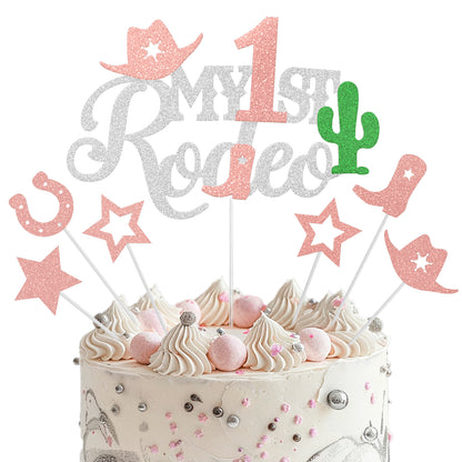 JoyMuse Cowboy Cake Topper for 1st Birthday Decoration