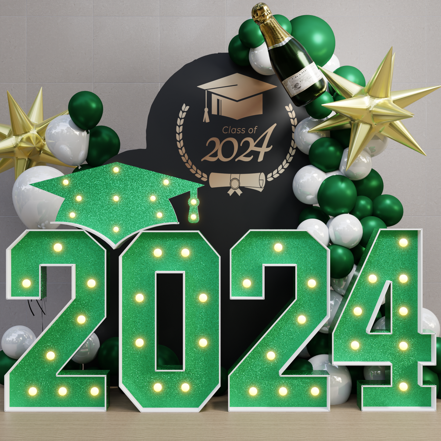 2.3FT Precut Marquee Numbers DIY Kit for Graduation