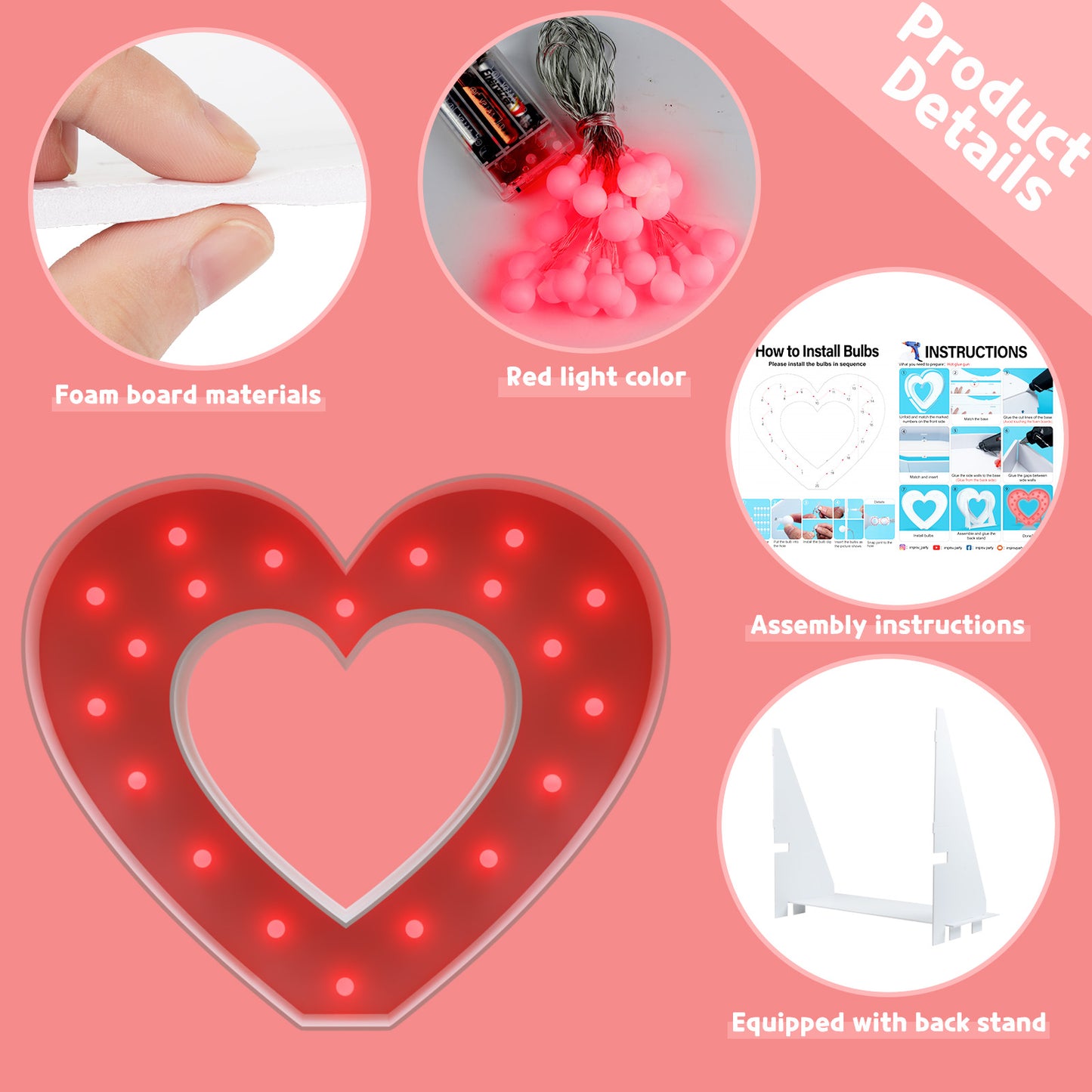 Precut Marquee Letters DIY Kit for Valentine's Day