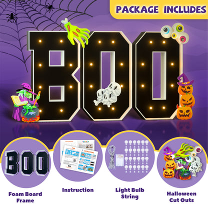 Halloween Precut Marquee Lights DIY Kit-BOO
