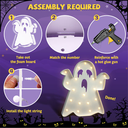 Halloween Precut Marquee Lights DIY Kit-Ghost