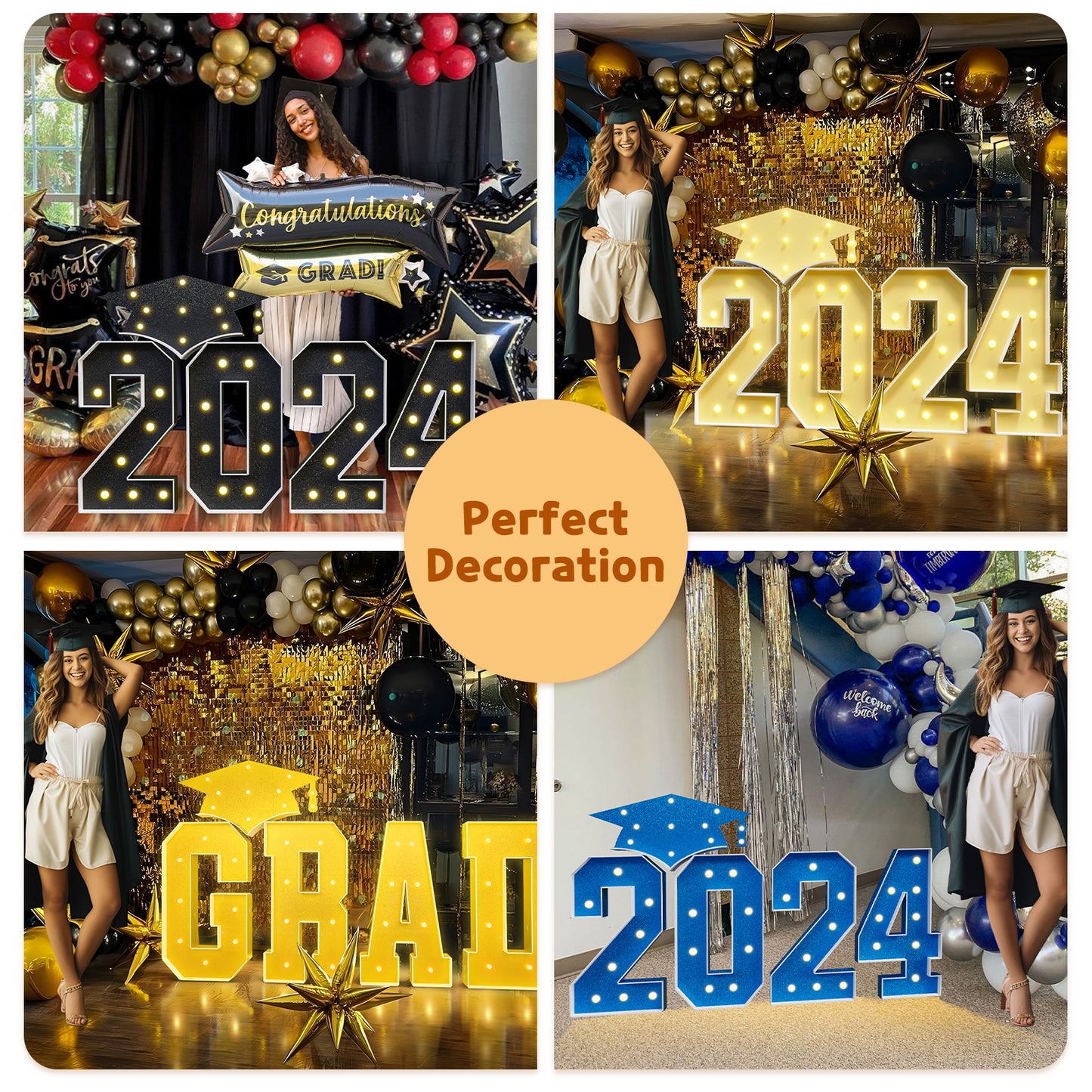 2.3FT Precut Marquee Letters DIY Kit for Graduation