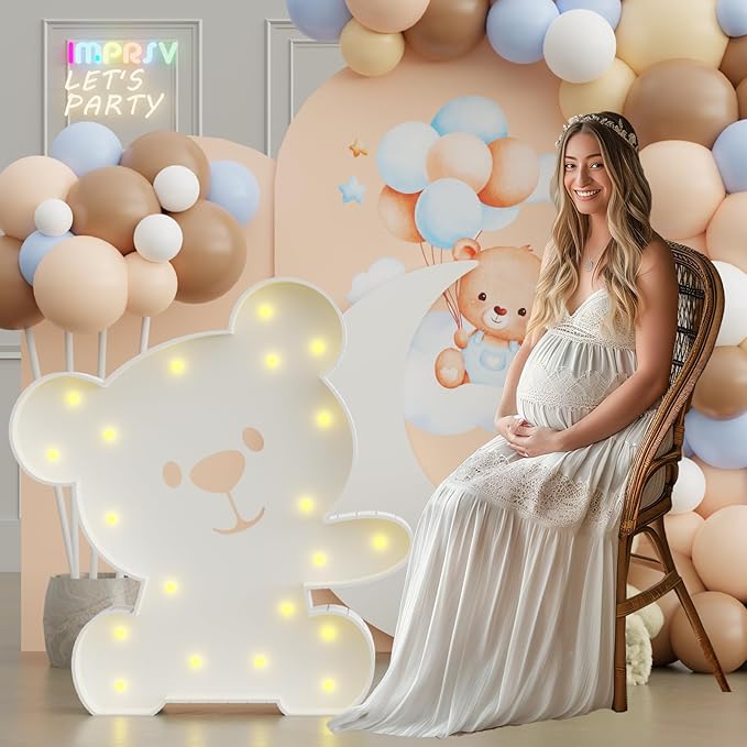 JoyMuse Baby Shower Marquee Lights -Bear