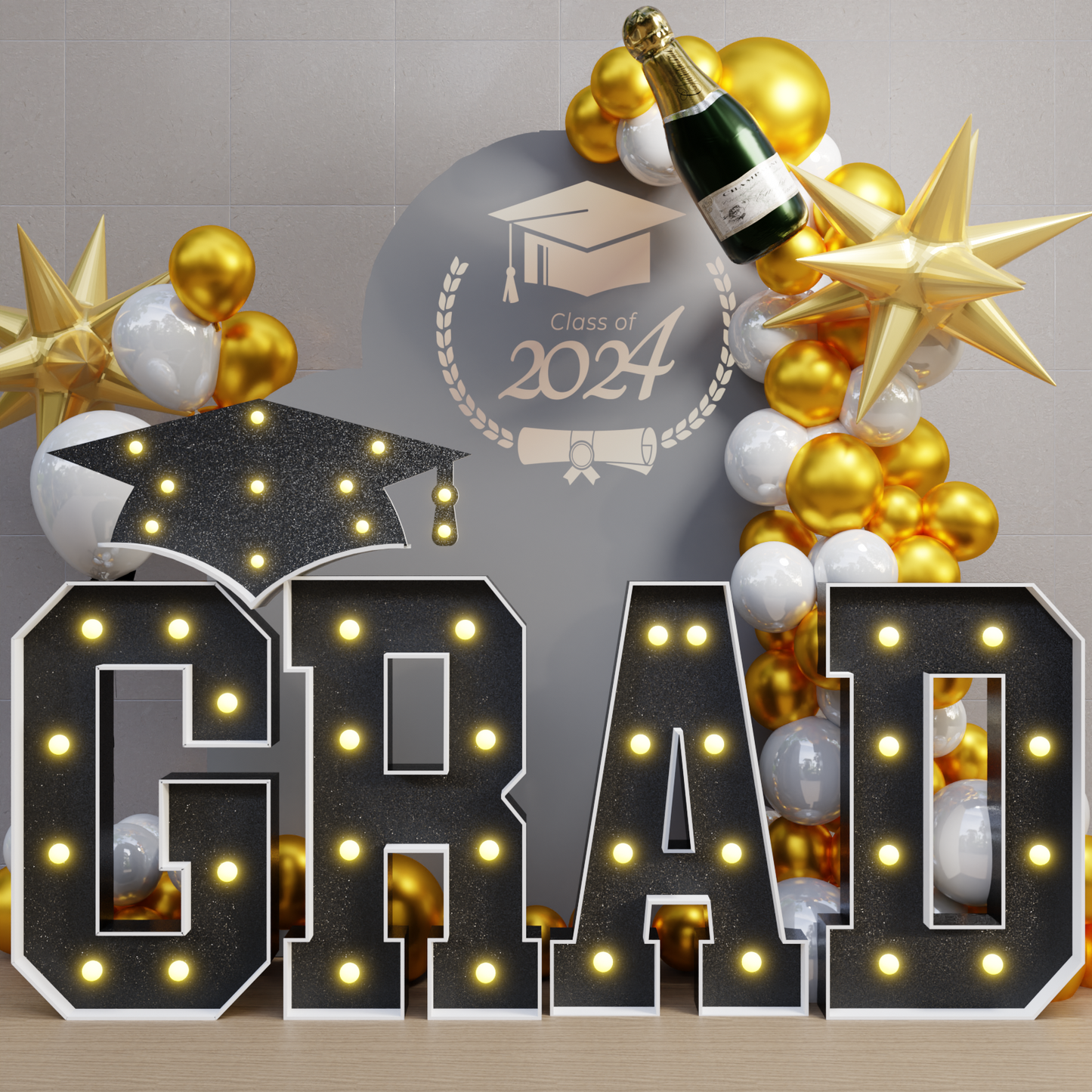 2.3FT Precut Marquee Letters DIY Kit for Graduation