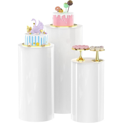 RazzleDazzle 3Pcs Cylinder Pedestal Stand for Party